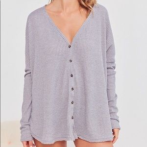 URBAN OUTFITTERS thermal button-up top.